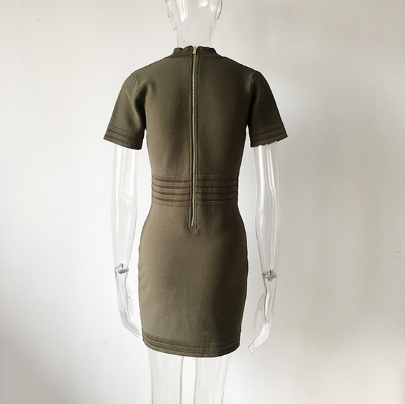 NWT UNBRANDED Short Sleeved Cotton Bandage Dress - Picture 8 of 8